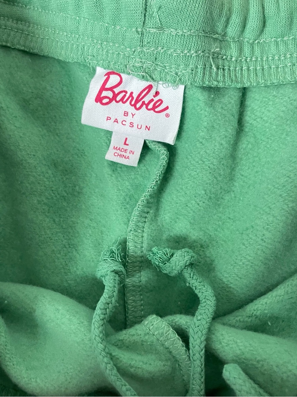 PacSun Barbie Mint Green Lounge Shorts with Light Pink Stripes - Picture 5 of 9